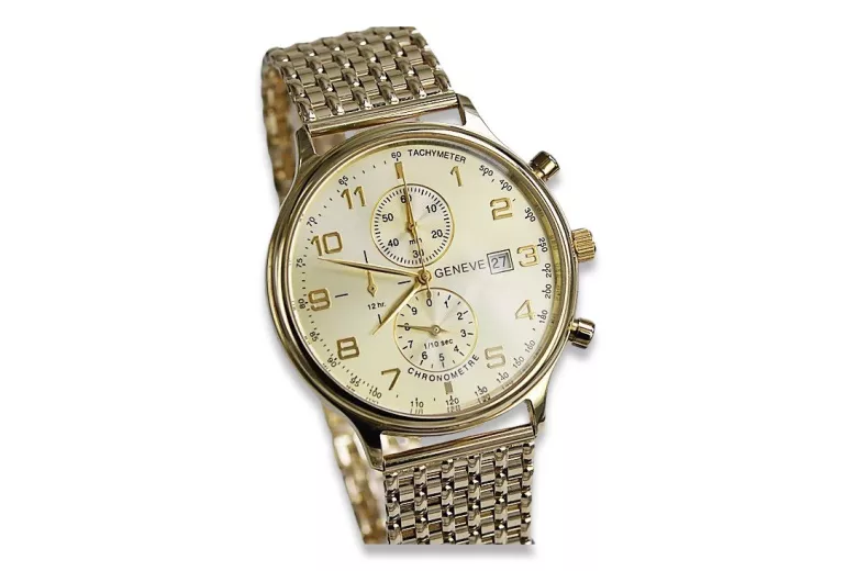 Ceas din aur 14k 585 cu bratara Geneve mw005ydy&mbw013y