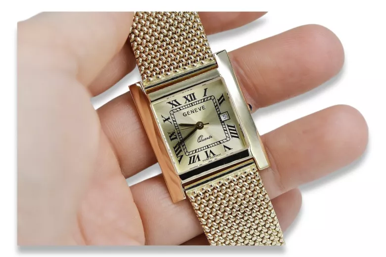 Reloj de oro para hombre Geneve ★ zlotychlopak.pl ★ Pureza de oro 585 333 Precio bajo!