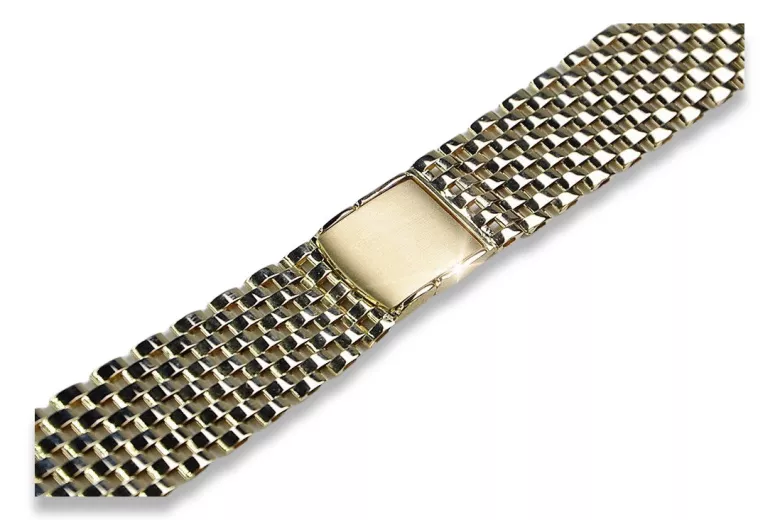 Bracelet de montre en or 14 carats de l’homme jaune mbw008y