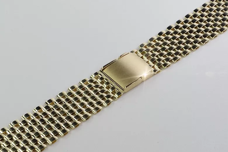 Yellow man's 14k gold watch bracelet mbw008y