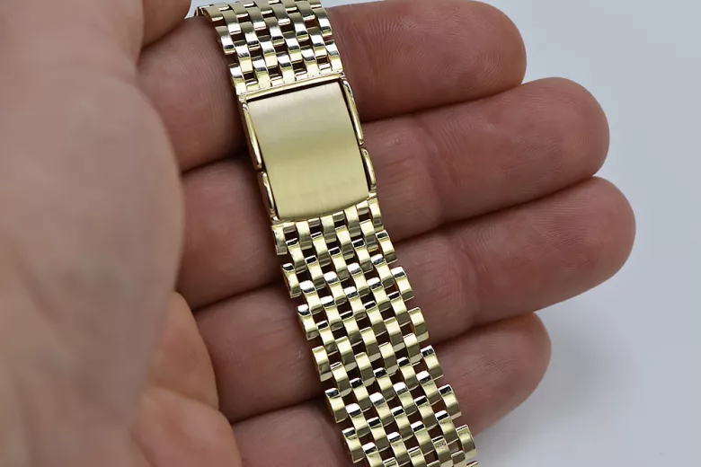 Жовтий чоловічий браслет із золотим годинником 14k mbw008y