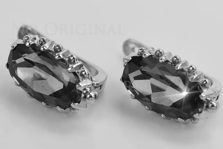 Russe soviétique argent 925 Alexandrite Rubis Émeraude Saphir Aigue-marine Zircon ... Boucles d’oreilles vec174s