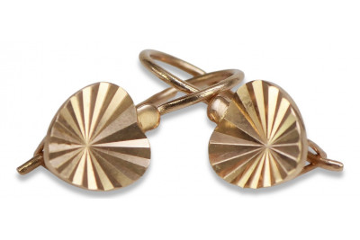 "Original Vintage Leaf Earrings in 14K 585 Rose Pink Gold, No Stones" ven113