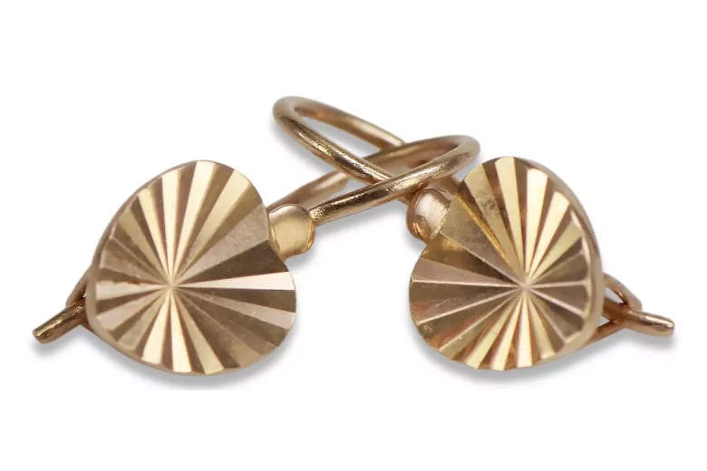 "Elegantes Pendientes de Oro Rosa Antiguo de 14k Sin Piedras" ven113