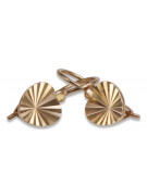 "Ancienne boucles d'oreilles feuille en Or rose 14 carats d'origine, Pas de pierres" ven113