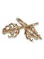 "Classic 14K Rose Gold 585 Vintage Leaf Earrings, No Stones" ven201