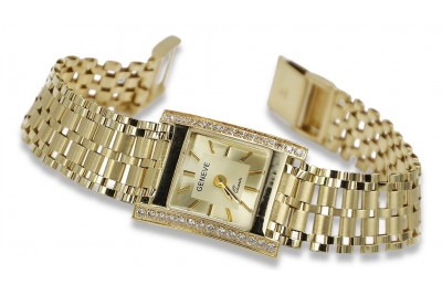 Jaune 14k or Lady montre Geneve lw035y&lbw002y