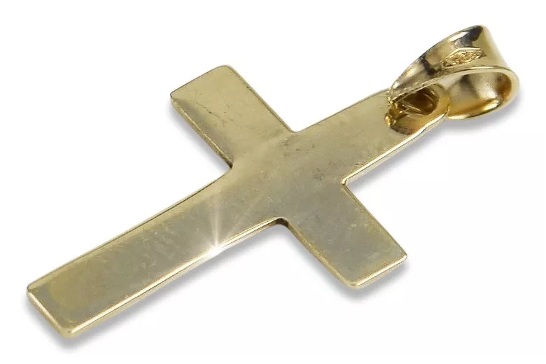 Gold katholisches Kreuz 14k 585 Kreuzanhänger mit Jesus Gelb-Weißgold ctc006