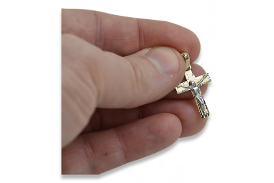 Cruz ★ Católica de Oro russiangold.com ★ Oro 585 333 Precio bajo