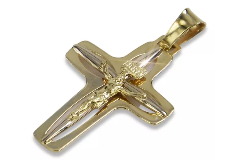 Cruz ★ Católica de Oro russiangold.com ★ Oro 585 333 Precio bajo