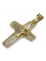 "Exquisites 14K Gelb- & Weißgold 585 Italienisches Jesus Kreuz im Katholischen Stil" ctc009yw