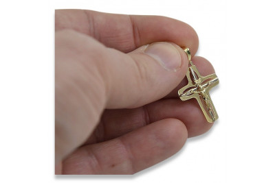 Cruz ★ Católica de Oro russiangold.com ★ Oro 585 333 Precio bajo