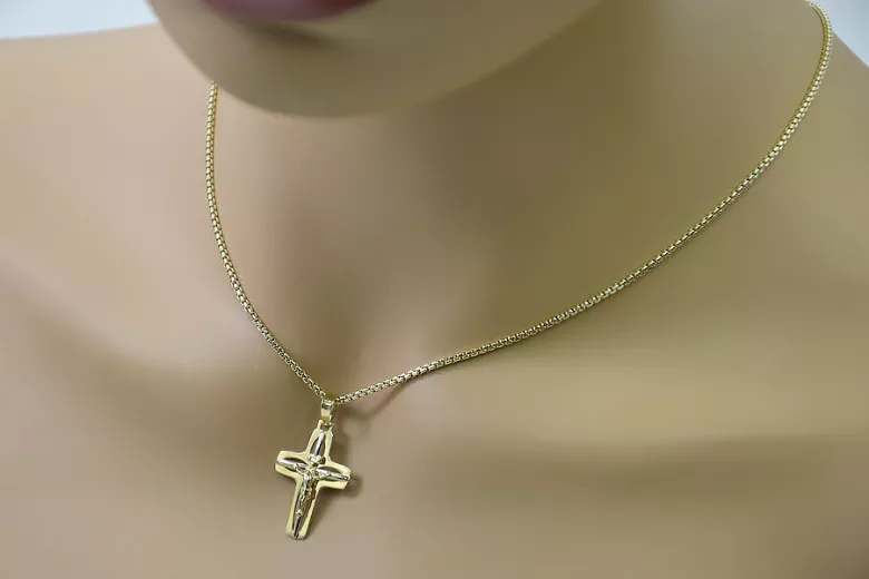 Golden Catholic Cross ★ russiangold.com ★ Gold 585 333 Low price