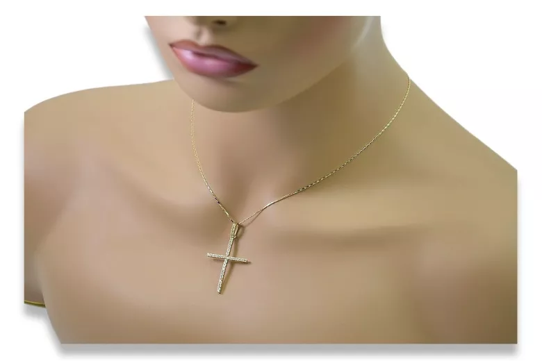 Cruz ★ Católica de Oro russiangold.com ★ Oro 585 333 Precio bajo