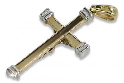 Cruz ★ Católica de Oro russiangold.com ★ Oro 585 333 Precio bajo