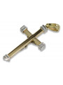 Exquisites 14K Gelb- & Weißgold Italienisches Jesus-Kreuz in Vintage Rosen-Pink ctc014yw