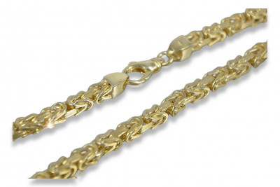 Italian yellow 14k 585 gold Bizantine hollow chain cc052y