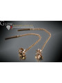 Boucles d'oreilles pendantes vintage en Or rose 14 carats d'origine, Pas de pierres précieuses ven012