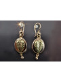 "Originales Vintage-Roségold 14k 585 Gold Blatt Ohrringe - Keine Steine" ven045