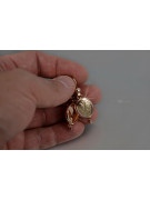 "Classic 14K 585 Rose Pink Gold Vintage Leaf Earrings - No Stones" ven045