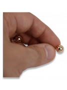 "Classic 14K 585 Rose Gold Vintage Ball Earrings - No Stones Edition" ven085