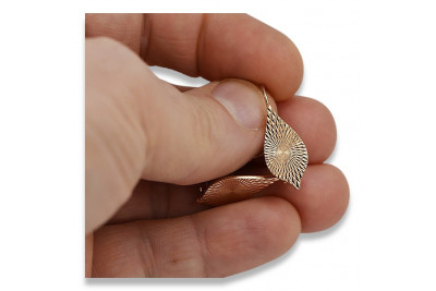 Elegante 14k Originales Vintage-Roségold 585 Ohrringe ohne Edelsteine. ven086