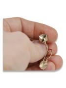 "Pure 14K Rose Pink Gold Vintage Leaf Earrings - Stoneless Original Vintage Design" ven089