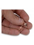 "Vintage-Inspired No Stone 14K Rose Gold Heart Earrings" ven090