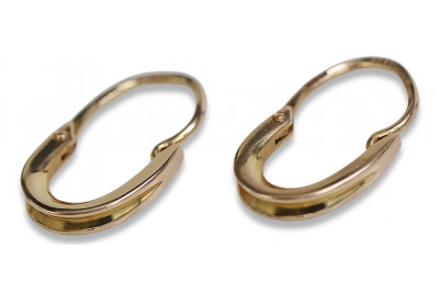 "Exquisito Oro Rosa Antiguo de 14k en Aretes Vintage Sin Piedras" ven095