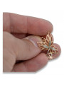 Vintage rose pink 14k 585 gold  maple leaf earrings ven096rw