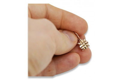 Oryginalne Vintage Kolczyki z 14k Różowego Złota 585, Bez Kamieni - Mot ven098