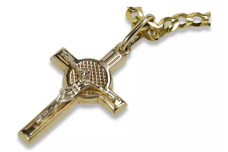 Gold Katholisches päpstliches Kreuz ★ russiangold.com ★ Gold 585 333 Niedriger Preis