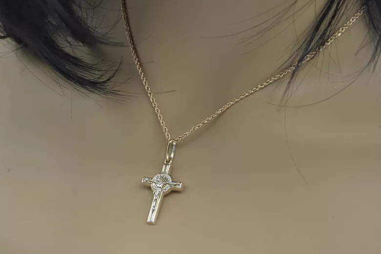 Golden Catholic Cross ★ russiangold.com ★ Gold 585 333 Low price