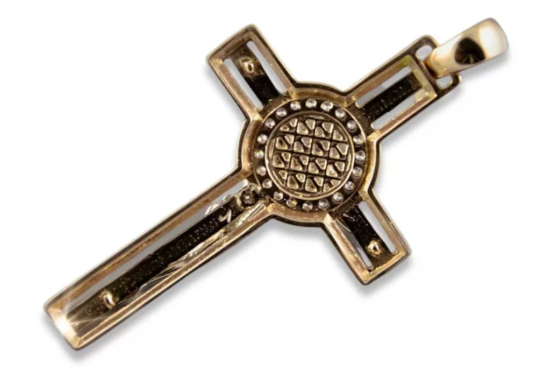 Golden Catholic Cross ★ russiangold.com ★ Gold 585 333 Low price