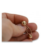 "Original Vintage 14K Rose Gold Ball Earrings - No Stones" ven178