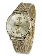 Reloj de hombre amarillo 14k 585 oro Geneve mw005y&mbw014y