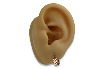 "Boucles d'oreilles feuille en or rose 14 carats 585, style Vintage, Pas de pierres" ven100