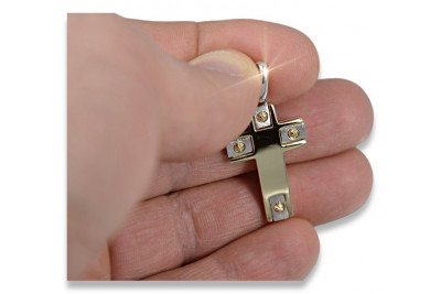 Golden Catholic Cross ★ russiangold.com ★ Gold 585 333 Low price