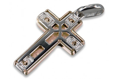 Goldenes katholisches Kreuz ★ russiangold.com ★ Gold 585 333 Niedriger Preis