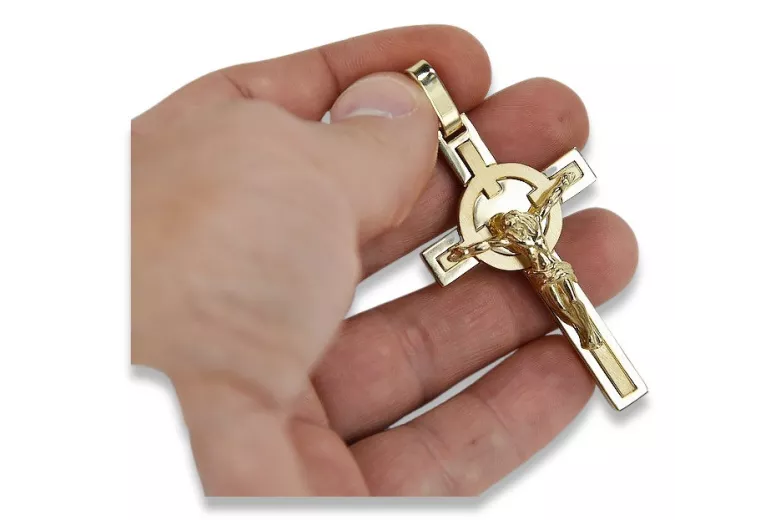 Golden Catholic Cross ★ russiangold.com ★ Gold 585 333 Low price