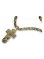 Italian yellow 14k gold Catholic cross & Cartier chain ctc023y&cc031y