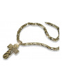 Italian yellow 14k gold Catholic cross & Cartier chain ctc023y&cc031y