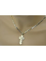 Italian yellow 14k gold Catholic cross & Cartier chain ctc023y&cc031y