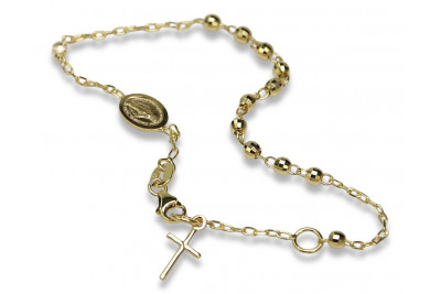 Rosario de oro italiano 14k 585 Pulsera "Dol Gab" rbc001y