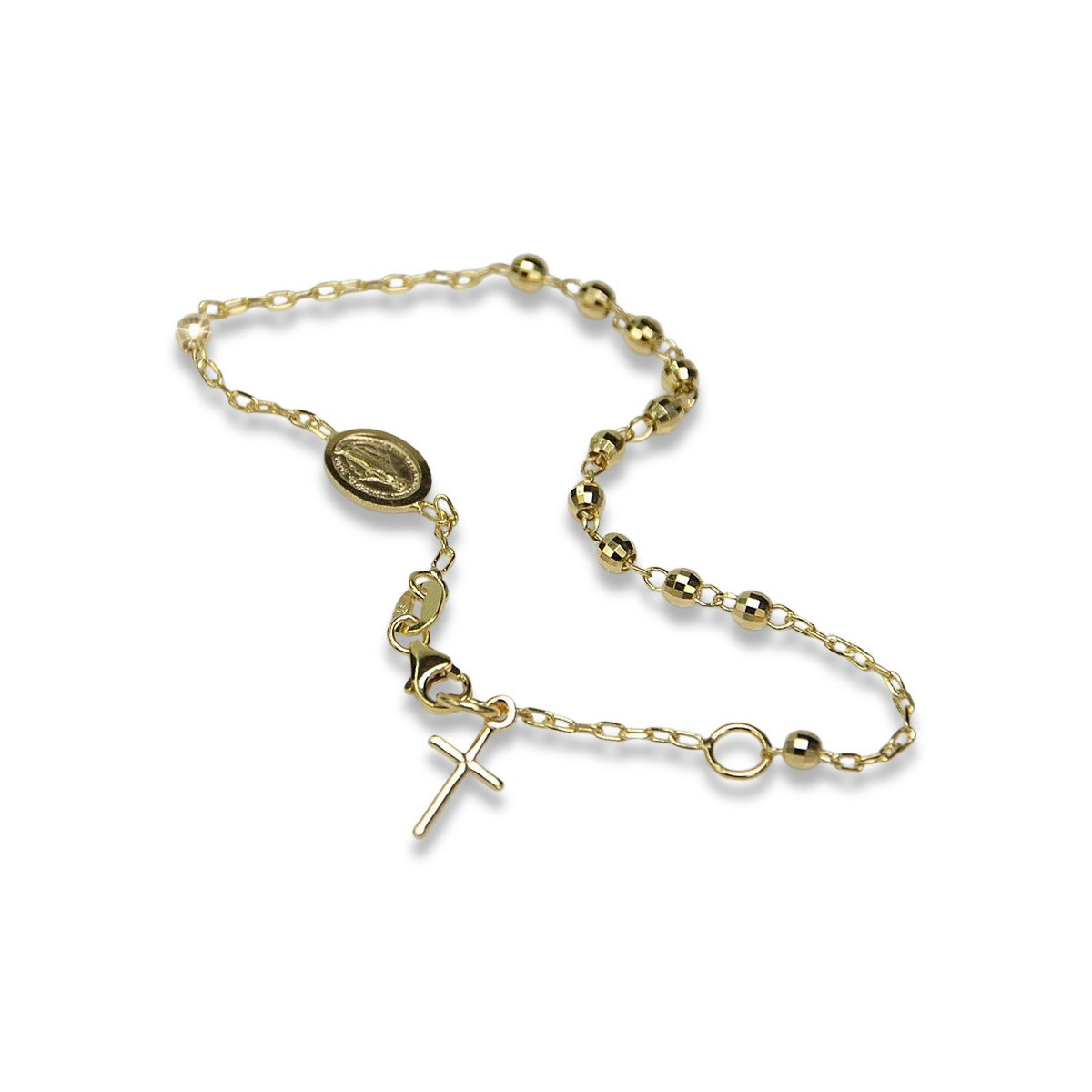 Yellow rose gold rosary bracelet★ russiangold.com ★ Gold 585 333 Low price