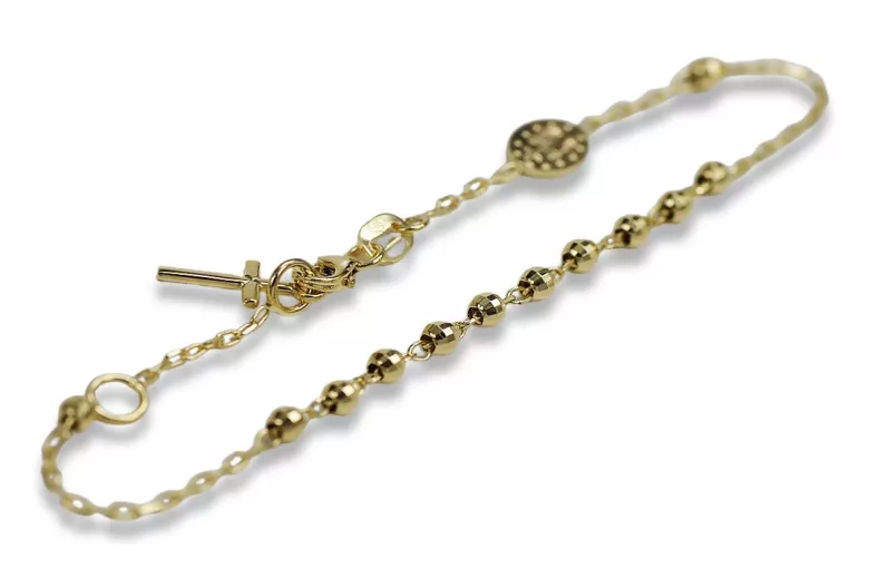 Yellow rose gold rosary bracelet★ russiangold.com ★ Gold 585 333 Low price