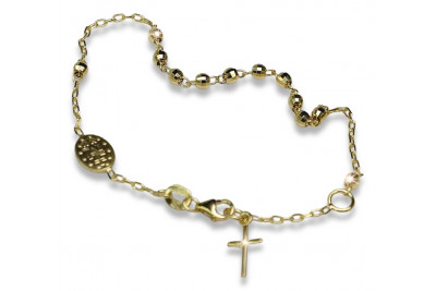 Pulsera★ rosario de oro rosa amarillo russiangold.com ★ Oro 585 333 Precio bajo