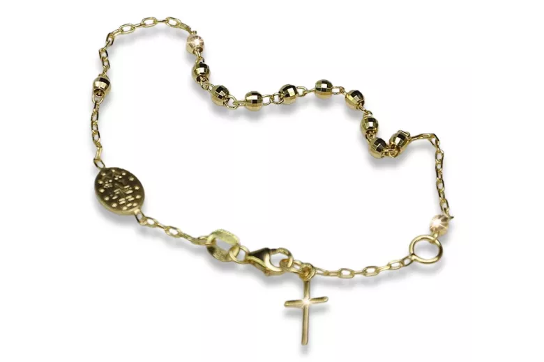 Pulsera★ rosario de oro rosa amarillo russiangold.com ★ Oro 585 333 Precio bajo