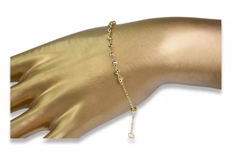 Yellow rose gold rosary bracelet★ russiangold.com ★ Gold 585 333 Low price