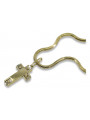 Amarillo 14k oro cruz católica cadena de serpiente ctc025yw &cc020y